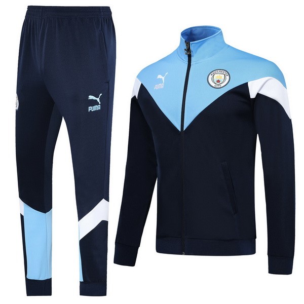 Trainingsanzug Manchester City 2019-20 Blau Weiß Fussballtrikots Günstig